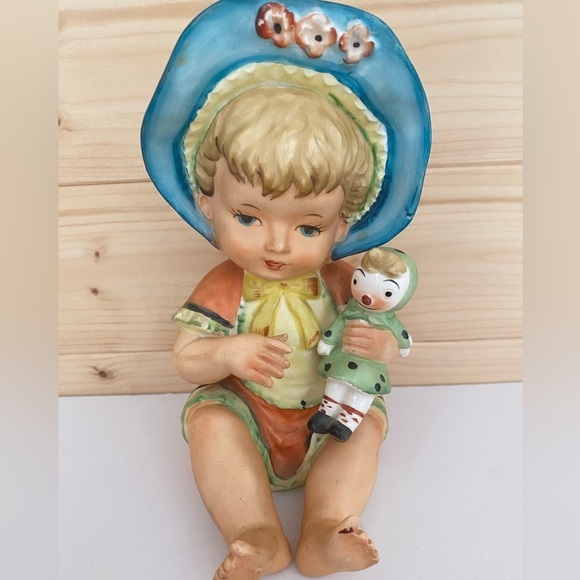 Lipper and Mann Other - Vintage Lipper & Mann Piano Baby Girl with Doll 6.75” Figurine 1950s Collectible